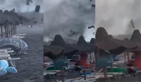 Violenta Tromba Marina Distrugge La Spiaggia Del Metapontino Il Video