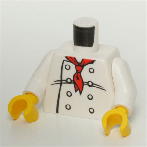 Lego Part C H Pr Torso Chef With Buttons Long Red