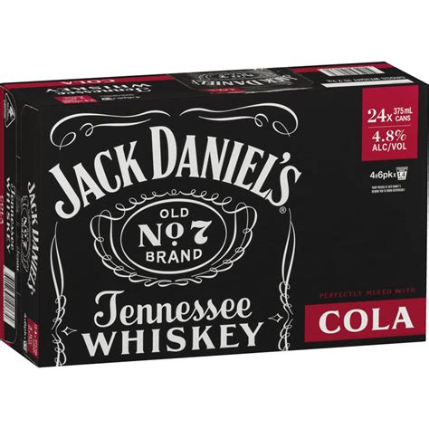 Jack Daniel S Whiskey Cola Can 375ml Woolworths