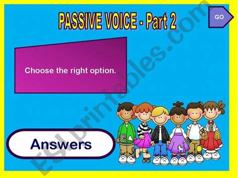 Esl English Powerpoints Passive Voice Part Game