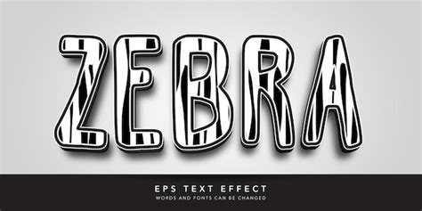 Premium Vector Zebra 3d Editable Text Effect