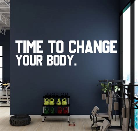 Gym Wall Decalgym Wall Artfitness Wall Quotescrossfit Wall Etsy