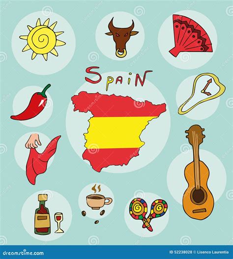 The Set Of National Profile Of The State Spain Stock Vector