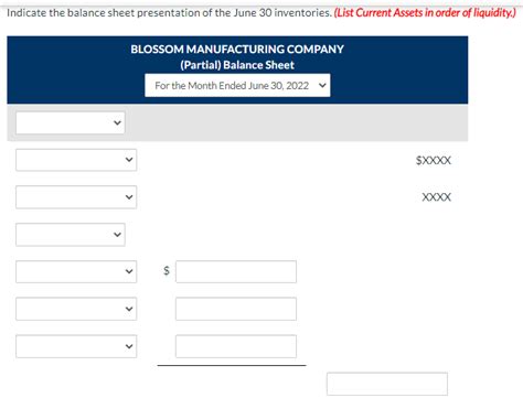 Solved Blossom Manufacturing Company Has The Following Data Chegg