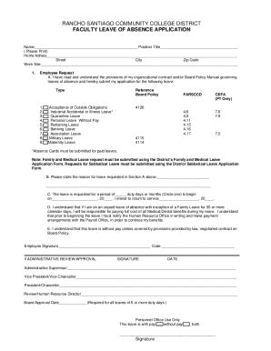 Fillable Online Application For Sabbatical Leave Form Cover Fax