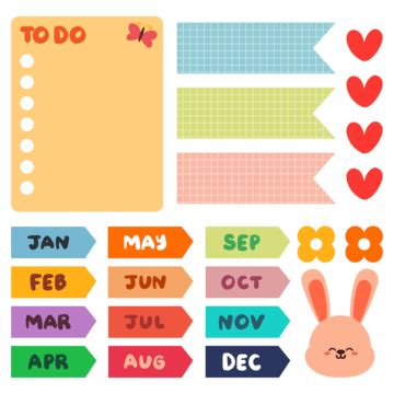 Set Of Journal Sticker For Planner Diary Journal Clipart Sticker