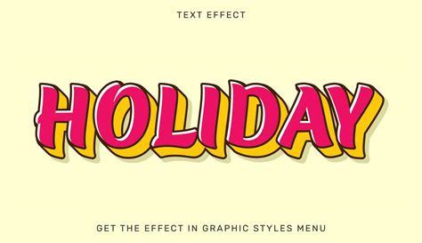 Vector Illustration Of Holiday Text Effect 23565301 Vector Art At Vecteezy