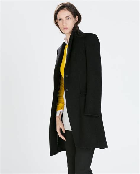 Zara Woman Wool Coat With Lapels Outerwear Women Coats For Women