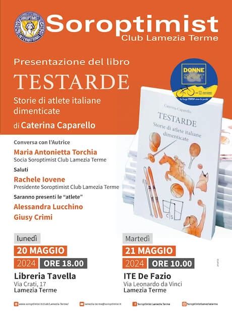 Lamezia Presentazione Del Libro Testarde Storie Di Atlete Italiane