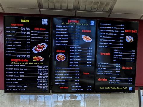 Menu at Deccan Grill Frisco restaurant, Frisco