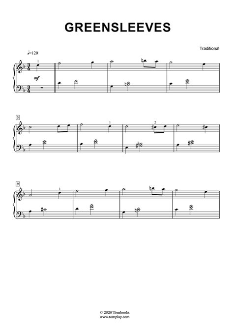 Greensleeves [easy] Sheet Music To Download And Print