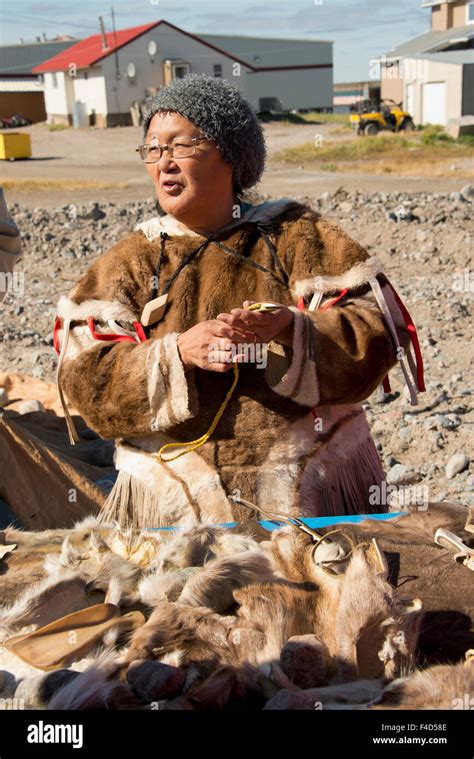 Canada Nunavut Hudson Bay Kivalliq Arviat Inuit Woman In