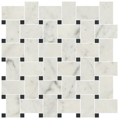 Stone Peak Classic Mosaic Basket Honed Bianco Carrara