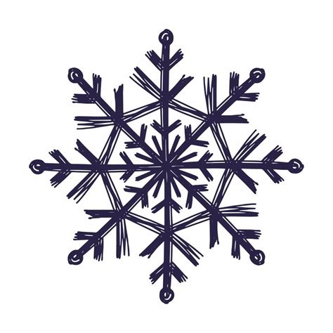 Silhouette of a snowflake drawn by hand 11388043 Vector Art at Vecteezy