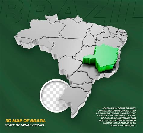 Mapa 3d Do Estado Do Brasil De Minas Gerais Psd Premium