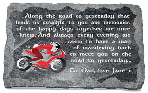 Motorbike memorial plaque motorcycle plaques poems gifts ornaments