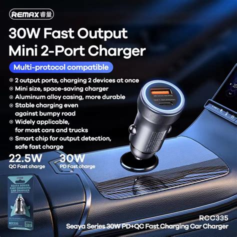 REMAX RCC335 Car Charger 30W PD QC Super Fast Charging Dual Output