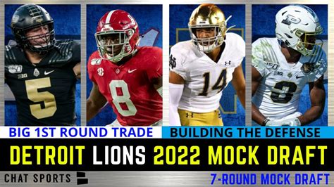 Nfl Mock Draft Detroit Lions 7 Round Mock Draft With Trades For 2022