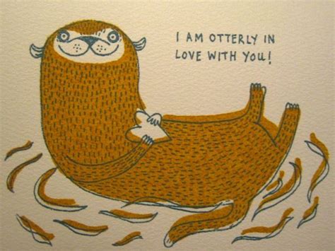 Valentines Day Card Otter Love Otters Valentines Cards