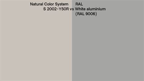 Natural Color System S 2002 Y50r Vs Ral White Aluminium Ral 9006 Side