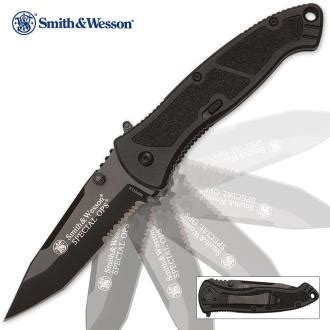 Smith Wesson Special Ops Assisted Opening Pocket Knife Tanto Serrated