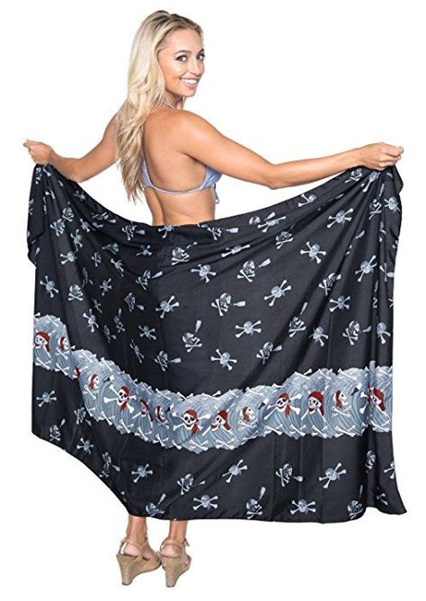 Sarong Swimsuit Swimwear Beach Cover Up Printed Pareo Jet Black Plus