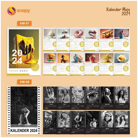 Jual New Promo Snapy Cetak Kalender Meja Custom 2024 Kalendar Duduk