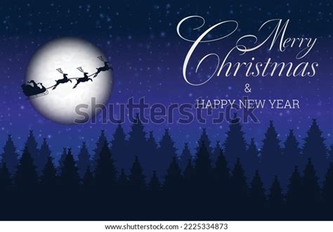 Santa Flying Through Night Sky Under Stock Vector (Royalty Free ...