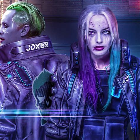 1024x1024 Cyberpunk 2077 Joker X Harley Quinn 5k 1024x1024 Resolution Hd 4k Wallpapers Images