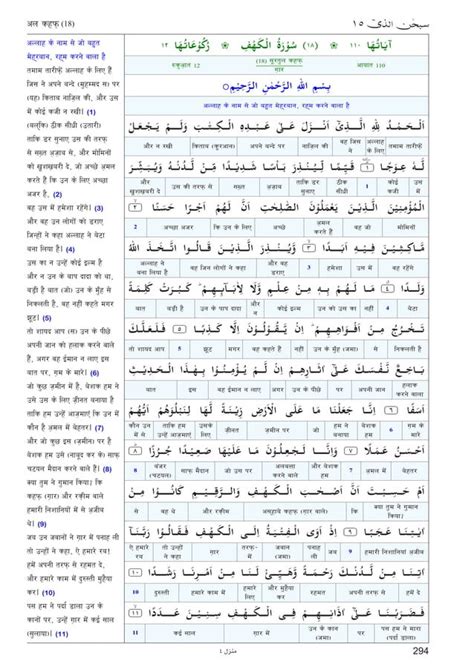 Quran Surah 18 ﴾الكهف﴿ Al Kahf अल कहफ़ Hindi Translation हिंदी अनुवाद Word To Word शब्द