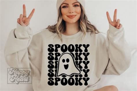 Spooky Svg Retro Halloween Ghost Svg Graphic By Happyheartdigital