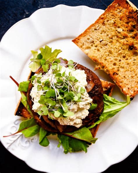 Juicy Portobello Burgers With Vegan Blue Cheese