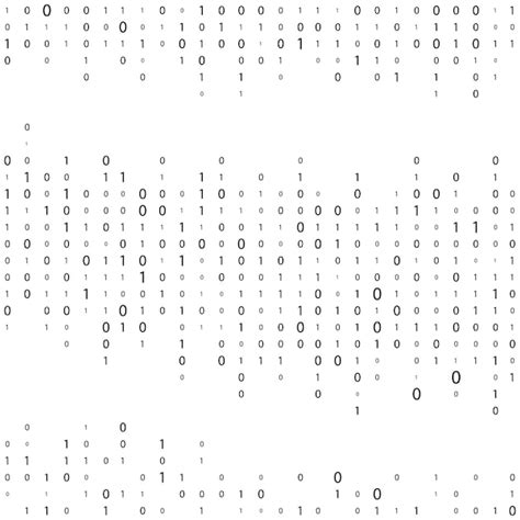 Matriz de código binario Fondo digital en blanco y negro con números en