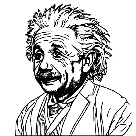 Albert Einstein Realistic Coloring Page Creative Fabrica