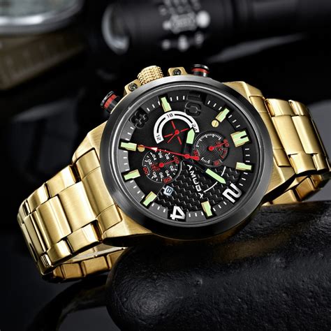 Amuda Fashion Men Watches Quartz Watch Bracelet Male Wristwatches Luminous