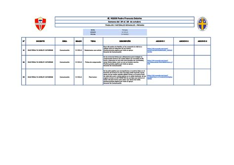 Iv Ciclo Semana Del Al De Octubre Ie Padre Francois