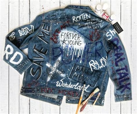 Hand Paint Denim Jacket Custom Jean Jacket Painted Clothing Оne Of A