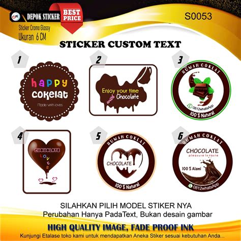 Jual Stiker Coklat Makanan Choholate Shopee Indonesia