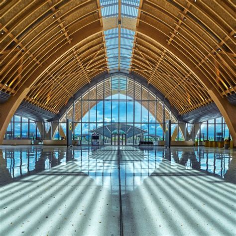 Timber Arches Support Wavy Roof Of Mactan Cebu International Airport In The Philippines All My