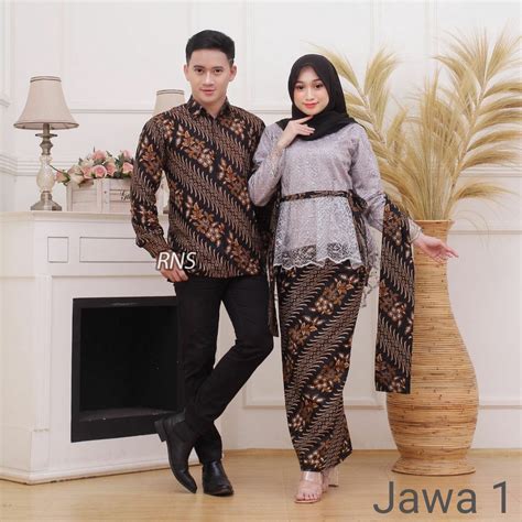 Jual Set Couple Jawa Batik Kebaya Pasangan Sarimbitan Kondangan