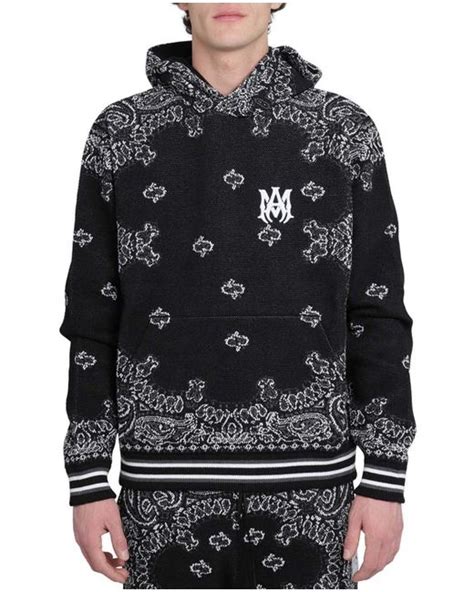 Amiri Cotton Black Bandana B Ball Hoodie For Men Lyst