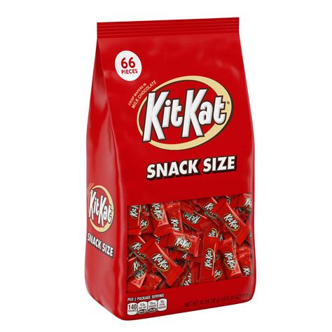 KIT KAT, Milk Chocolate Wafer Snack Size Candy Bars, Valentine's Day Candy, 32.34 Oz., Bag ...