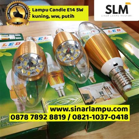 Lampu Candle E14 5W 3 Warna Kuning Warmwhite Putih