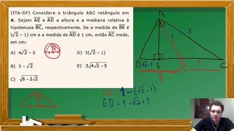 Ita Sp Considere O Tri Ngulo Ab C Ret Ngulo Em A Sejam Ae E Ad A