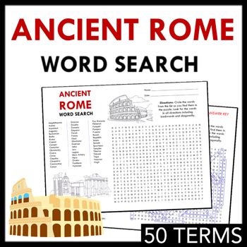 Ancient Rome Word Search Puzzle Terms Fun Worksheet Activity No