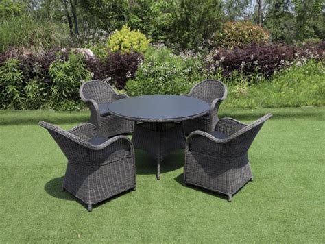 5 delige tuinset 4 Rome tuinstoelen ø120cm ronde tuintafel