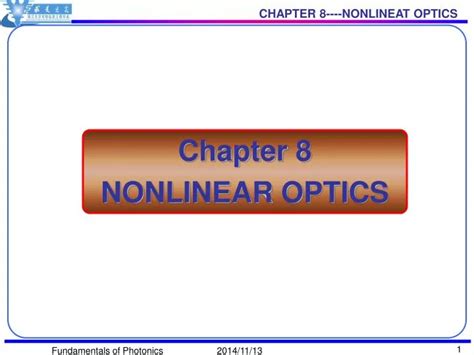 Ppt Chapter 8 Nonlinear Optics Powerpoint Presentation Free Download