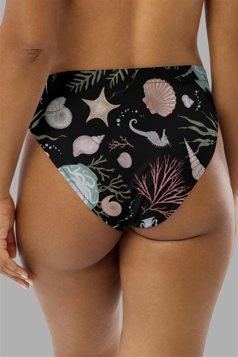 Sea Witch Print Recycled High Waisted Bikini Bottom Cosmic Drifters