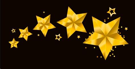 Premium Vector Star Realistic Metallic Golden Isolated Yellow 3d