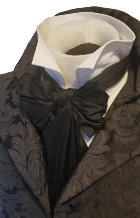 Smooth Satin 60 Inches Regency Ascot Cravat Tie Neckwear Black Etsy